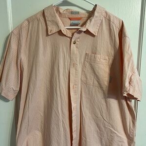 Columbia Men's Light Pink Striped Button Down Shirt